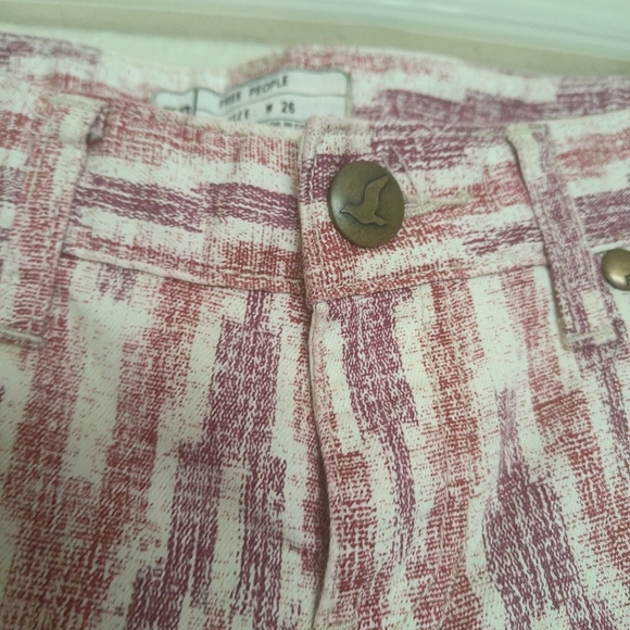 Free People Women's Ikat Skinny Pants Size 26 Multicolor Stretch Button‎ Zipper - Picture 11 of 16
